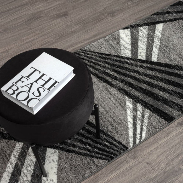 Adore Geometric Textural Rug Grey 80x150