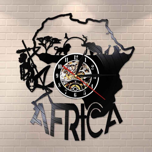 Africa Decor Vinyle Record Led Vinyl Wall Clock Artwork