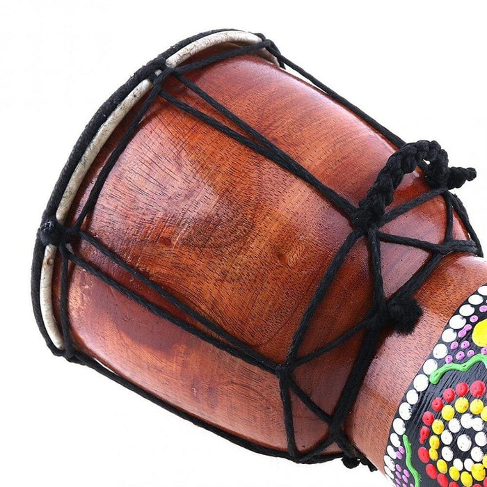 6in African Djembe Drum Hand - carved Solid - wood Goat