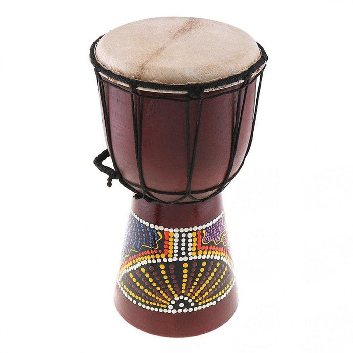 6in African Djembe Drum Hand - carved Solid - wood Goat