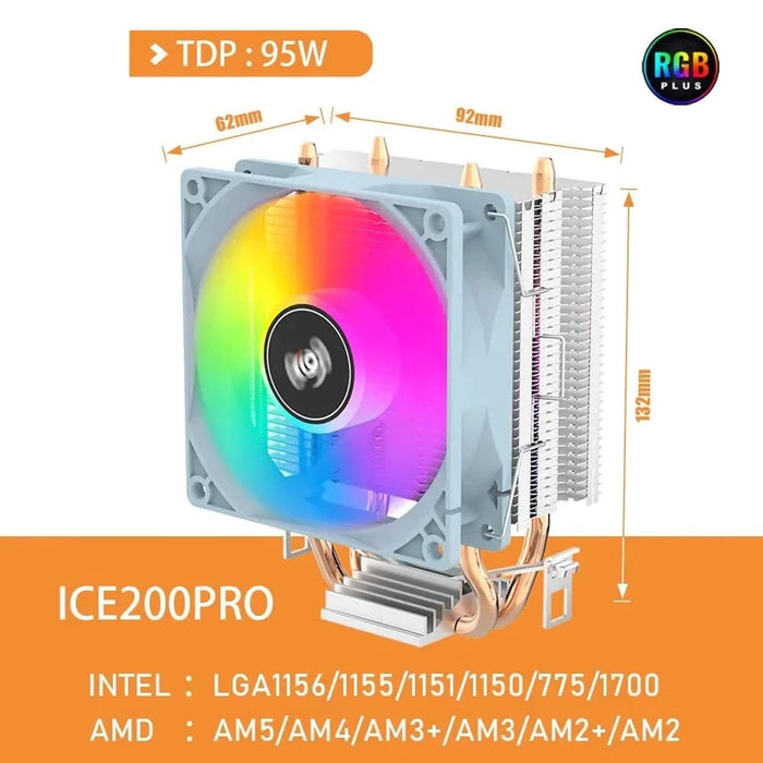 Aigo Ice200pro Air Cpu Cooler 2 Heatpipes 3pin Pwm Fan
