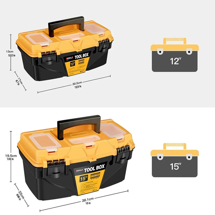 Airaj 12 15 Inch Toolbox for Electricians and Carpenters