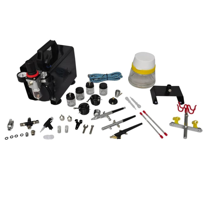 Airbrush Compressor Set with 3 Pistols 255 x 135 220 Mm