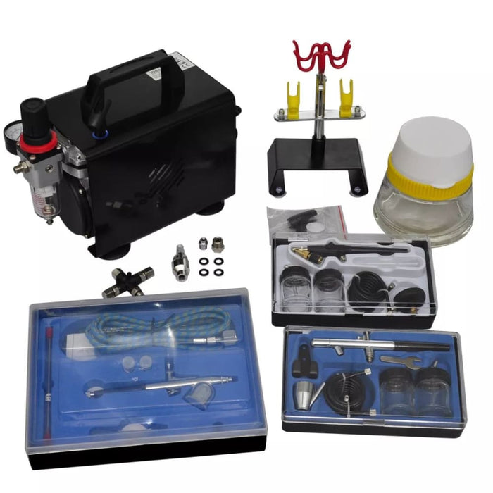 Airbrush Compressor Set with 3 Pistols 255 x 135 220 Mm