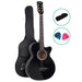 Alpha 38 Inch Wooden Acoustic Guitar Black