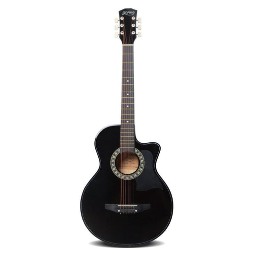 Alpha 38 Inch Wooden Acoustic Guitar Black