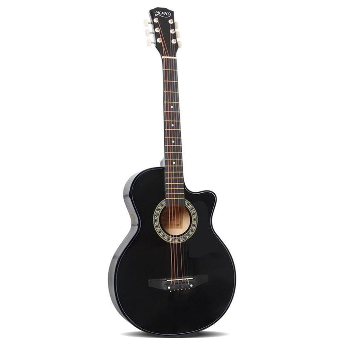 Alpha 38 Inch Wooden Acoustic Guitar Black