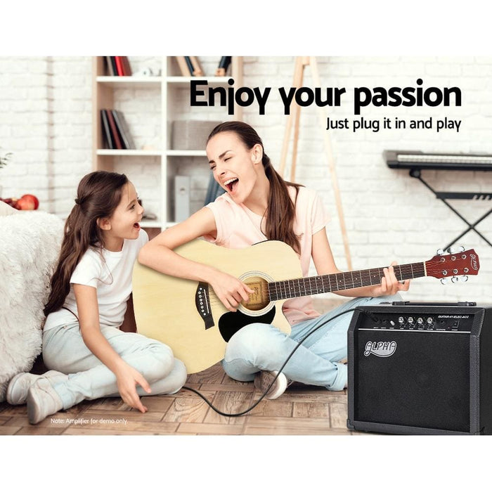 Alpha 41’ Inch Electric Acoustic Guitar Wooden Classical Eq