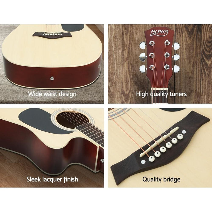 Alpha 41’ Inch Electric Acoustic Guitar Wooden Classical Eq