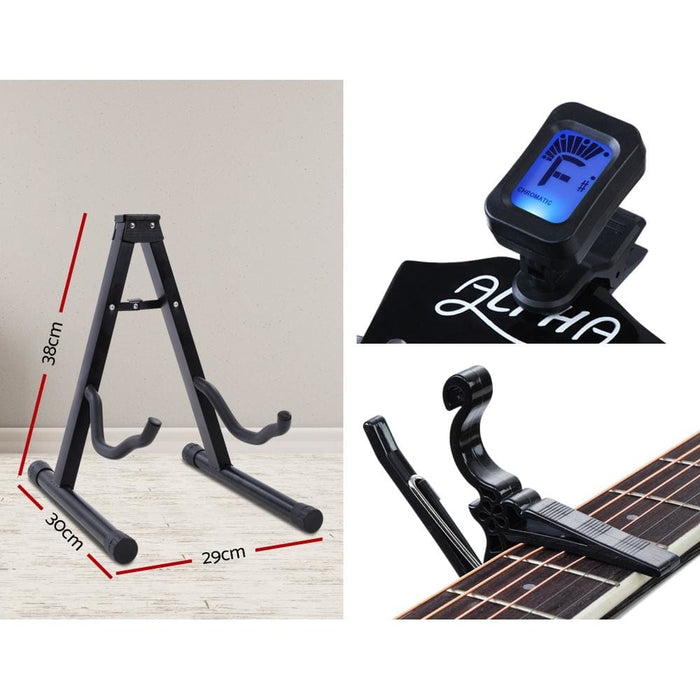 Alpha 41 Inch Wooden Acoustic Guitar with Accessories Set