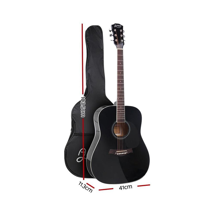 Alpha 41 Inch Wooden Acoustic Guitar with Accessories Set