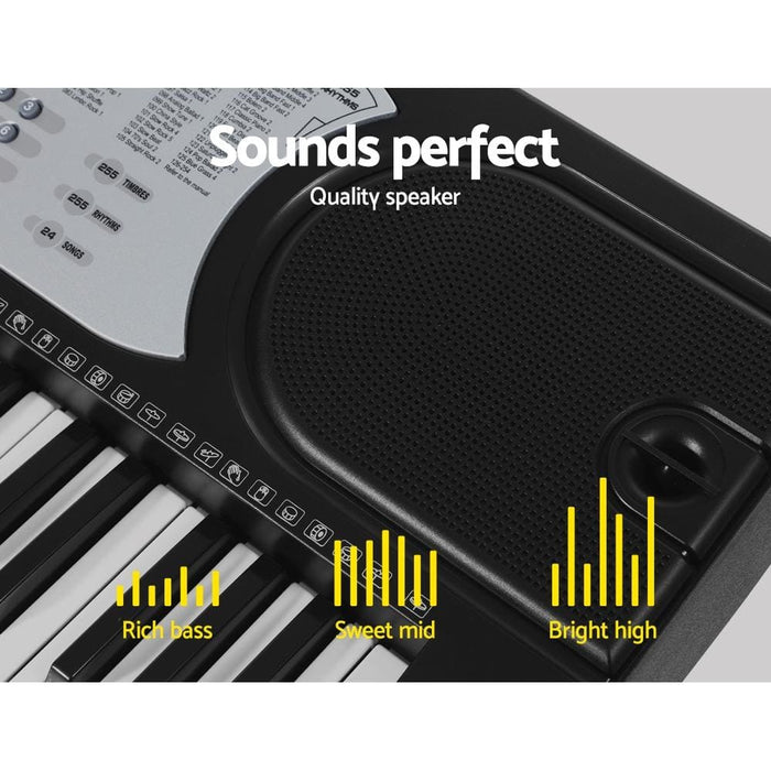 Alpha 61 Keys Electronic Piano Keyboard Led Electric Silver