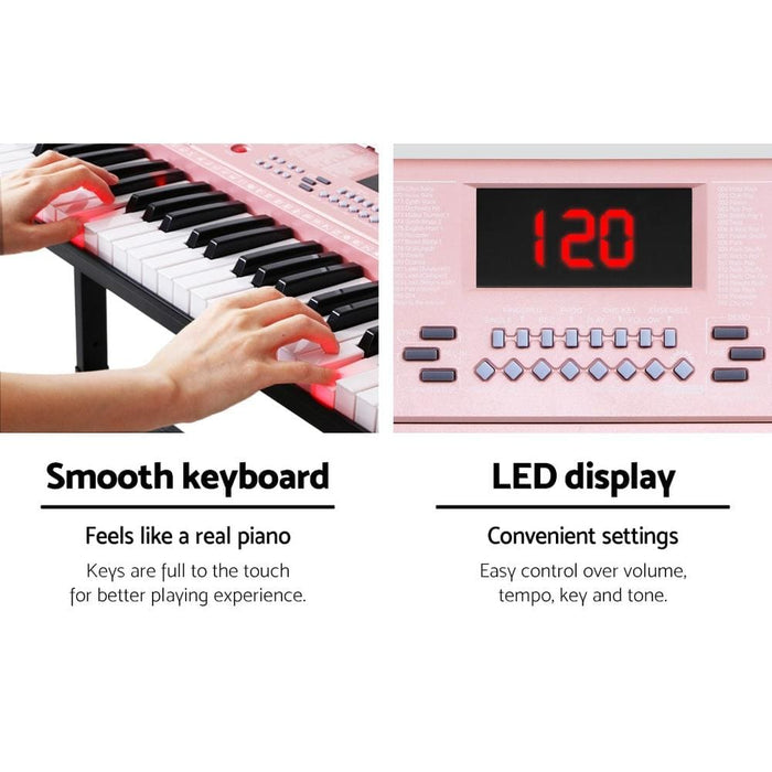 Alpha 61 Key Lighted Electronic Piano Keyboard Led Electric