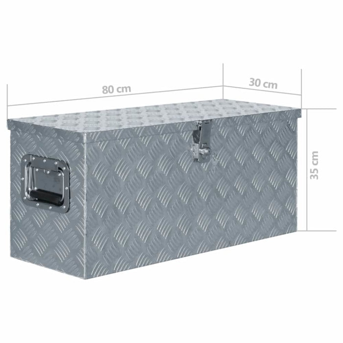 Aluminium Box 80x30x35 Cm Silver Oaxktk