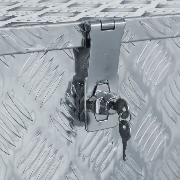 Aluminium Box 90.5x35x40 Cm Silver Oaxkab