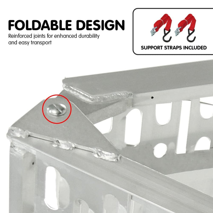 2x Aluminium Folding Loading Ramps Atv Motorbike