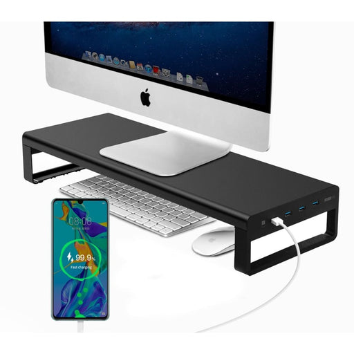 Aluminum Monitor Stand Holder Metal Riser Usb 3.0 Laptop