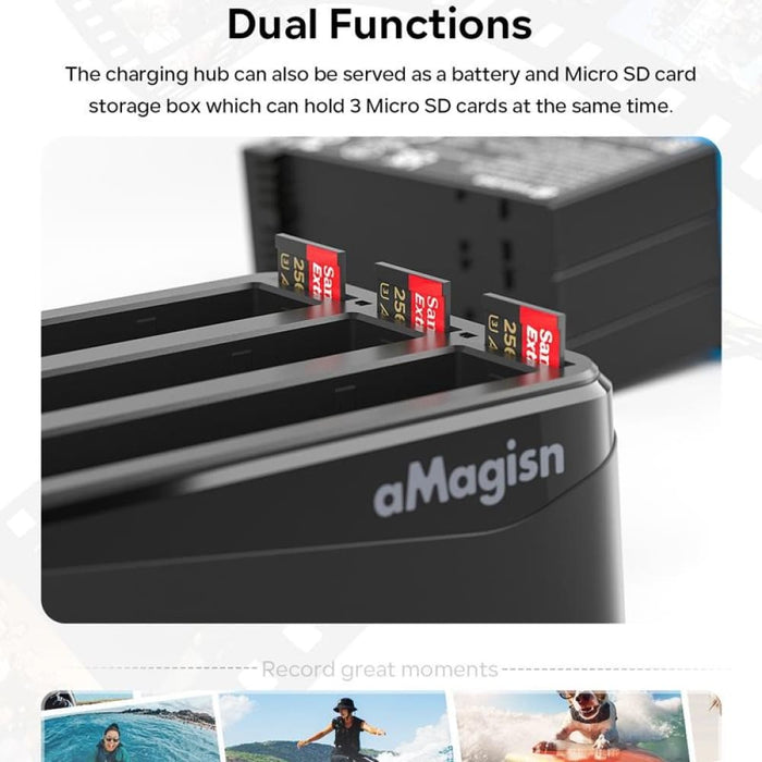 Amagisn Battery Charger Charging Seat for Camera Accessories