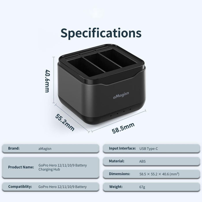 Amagisn Battery Charger Charging Seat For Gopro