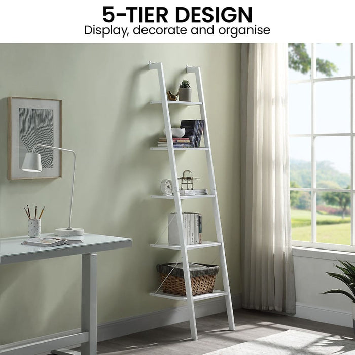 Amelia 5-tier Ladder Shelf - White