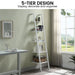 Amelia 5-tier Ladder Shelf - White