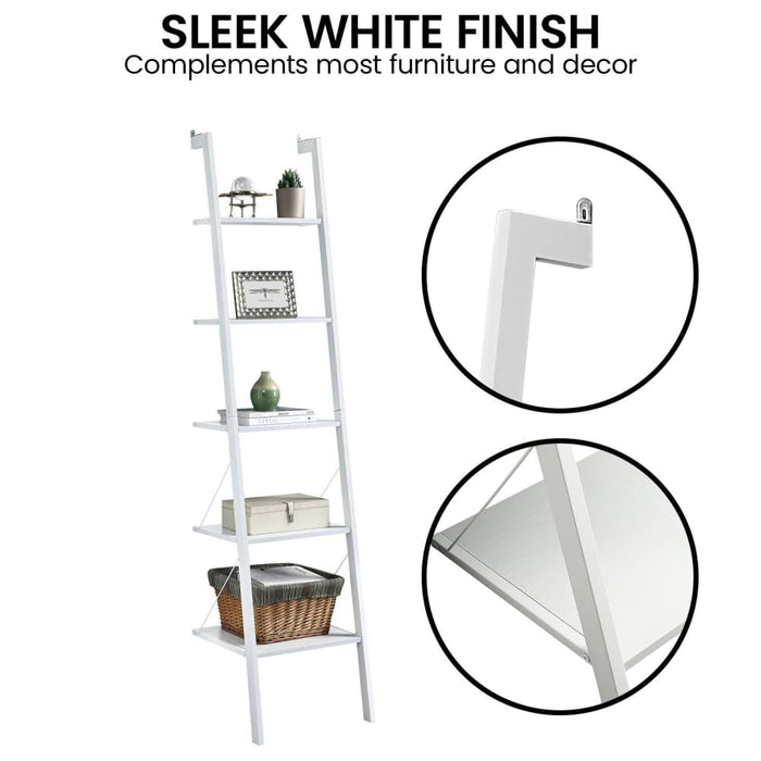 Amelia 5-tier Ladder Shelf - White