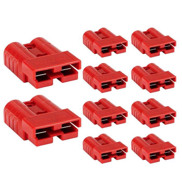 10Pcs Red Anderson Style Plug Connectors 50 Amp 12-24V 6Awg Dc Power