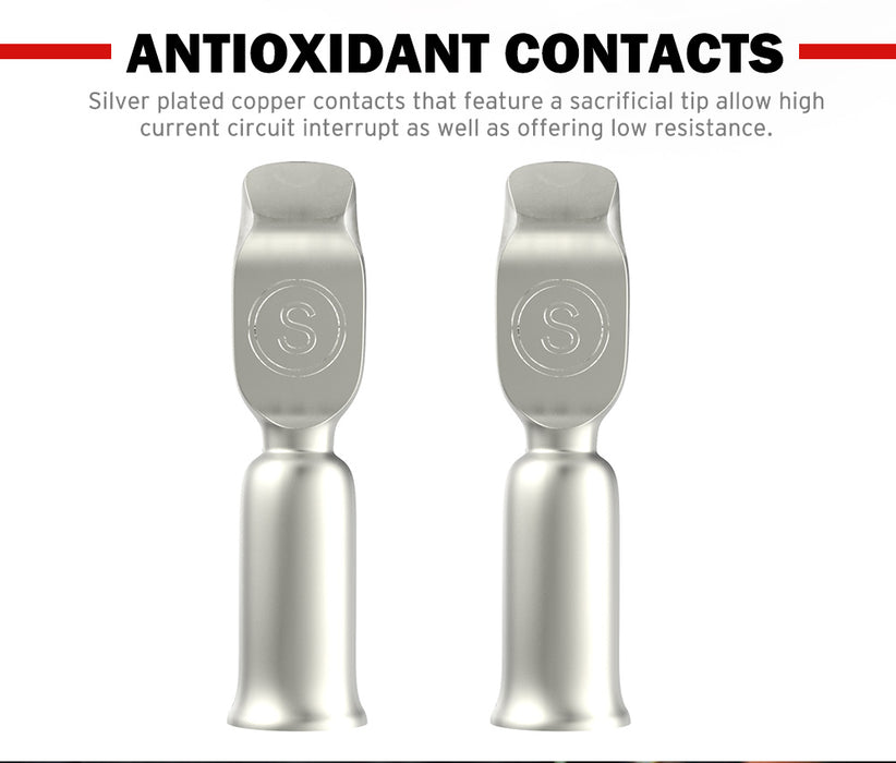 20Pcs Red Anderson Style Plug Connectors 50Amp 6Awg 12-24V