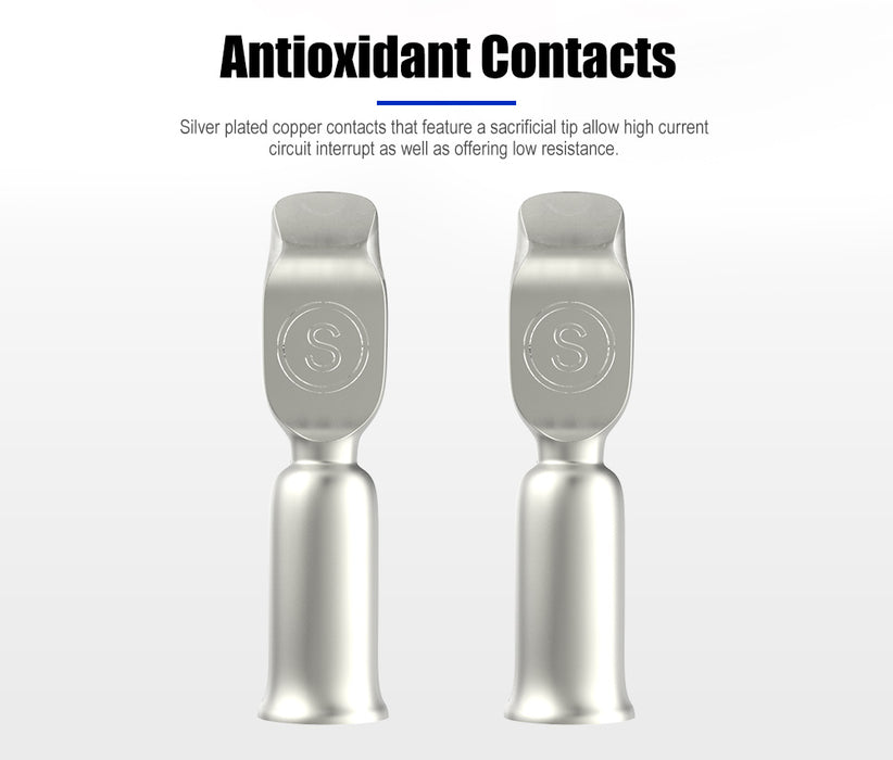 10Pcs Red Anderson Style Plug Connectors 50 Amp 12-24V 6Awg Dc Power