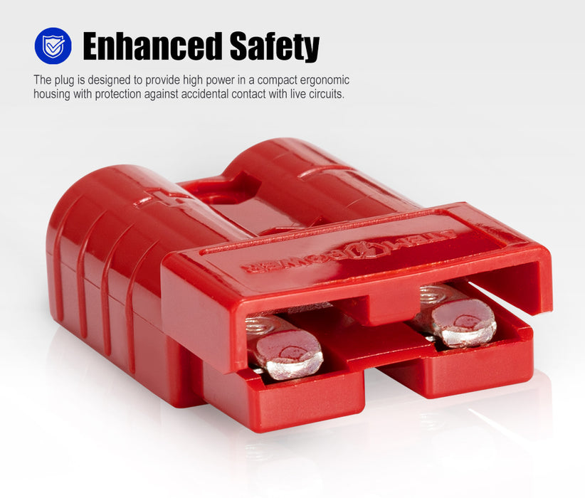 10Pcs Red Anderson Style Plug Connectors 50 Amp 12-24V 6Awg Dc Power