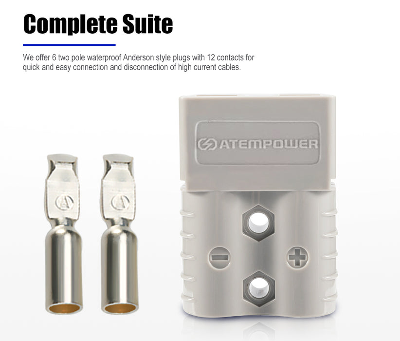 6 X Anderson Style Plug Connectors 120 Amp 12-24V 6Awg Dc Power Tool