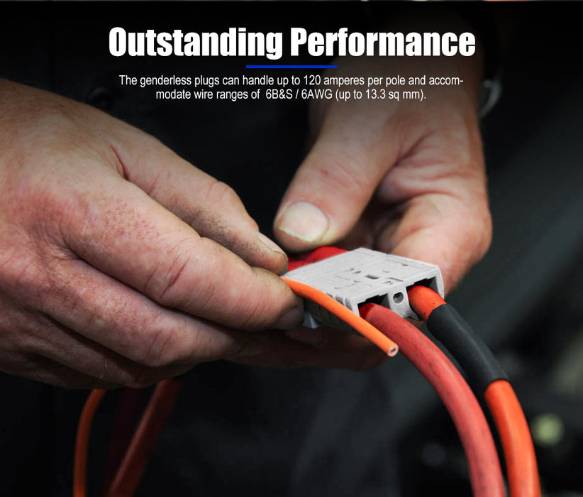 6 X Anderson Style Plug Connectors 120 Amp 12-24V 6Awg Dc Power Tool