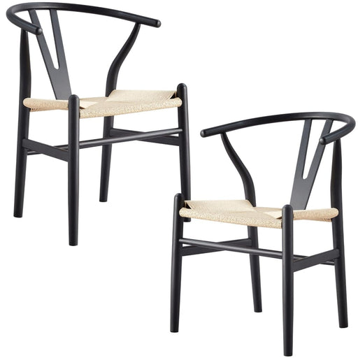 Anemone Set Of 2 Wishbone Dining Chair Beech Timber Replica