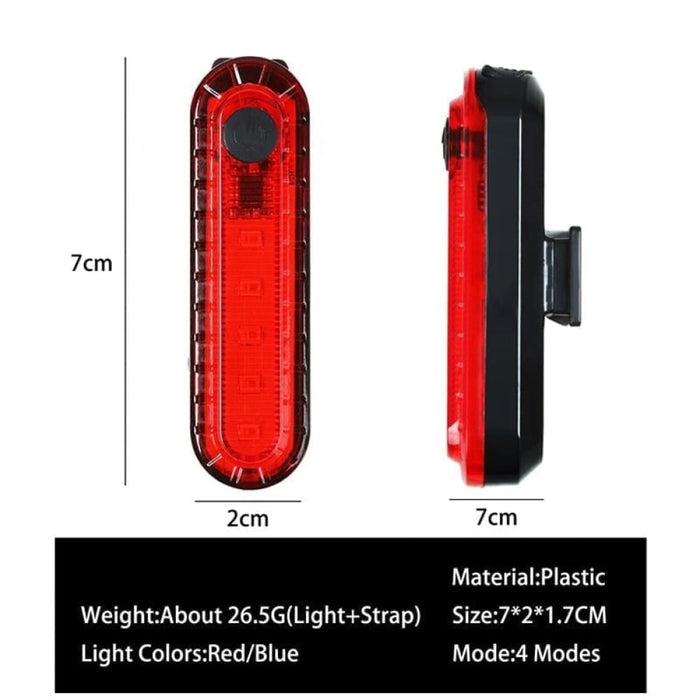 Anti - glare Usb Rechargeable Bike Front And Rear Light