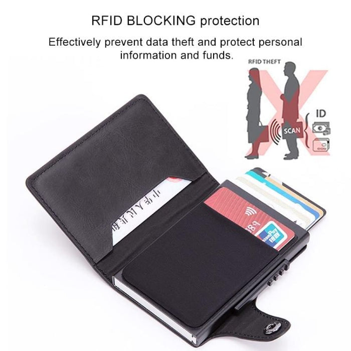 Anti Magnetic Rfid Pu Leather Wallet With Card Slots