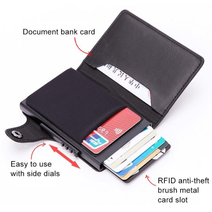 Anti Magnetic Rfid Pu Leather Wallet With Card Slots