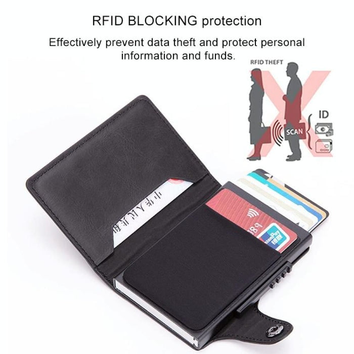 Anti Magnetic Rfid Pu Leather Wallet With Card Slots