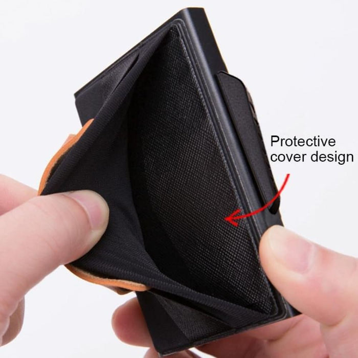 Anti Magnetic Rfid Wallet With Pop Up Card Slot