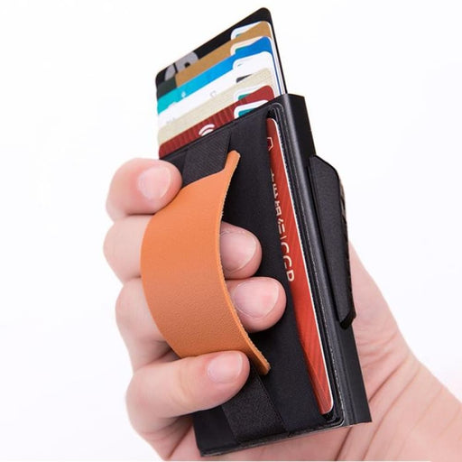 Anti Magnetic Rfid Wallet With Pop Up Card Slot