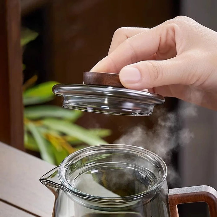 Anti Scalding Walnut Teapot Set with Filter