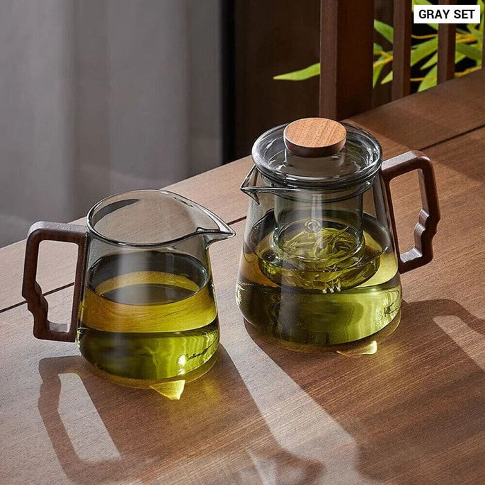 Anti Scalding Walnut Teapot Set With Filter