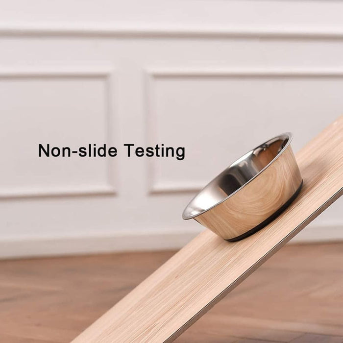 Anti Skid Stainless Steel Dog Bowl Water Food with Silicone