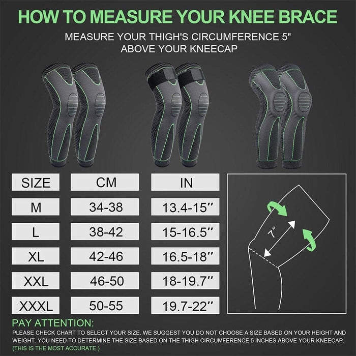 Anti-slip Full Length Knee Protector Leg Sleeves