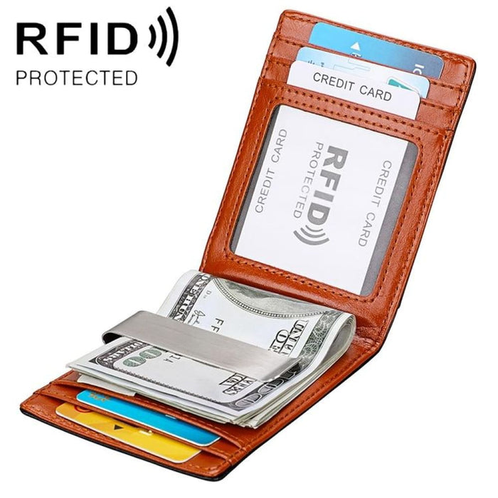 Antimagnetic Rfid Leather Wallet Mini Crazy Horse