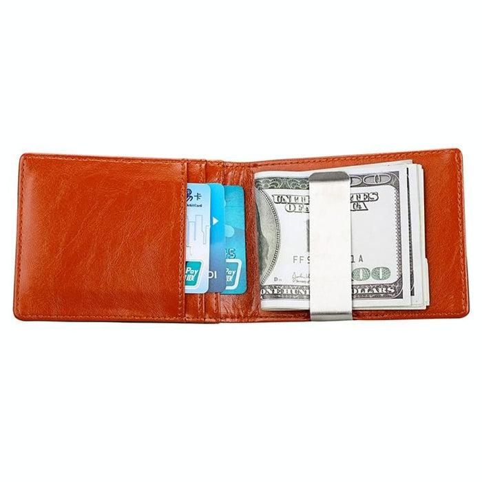 Antimagnetic Rfid Leather Wallet Mini Crazy Horse
