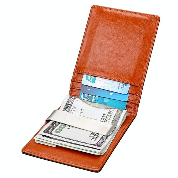 Antimagnetic Rfid Leather Wallet Mini Crazy Horse