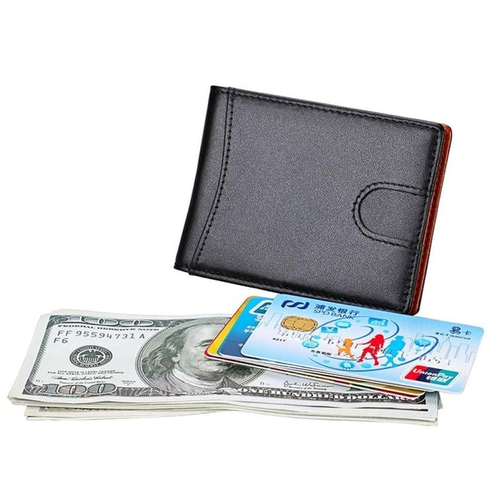 Antimagnetic Rfid Leather Wallet Mini Crazy Horse