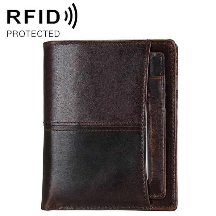 Antimagnetic Rfid Mens Leather Wallet With Detachable Card