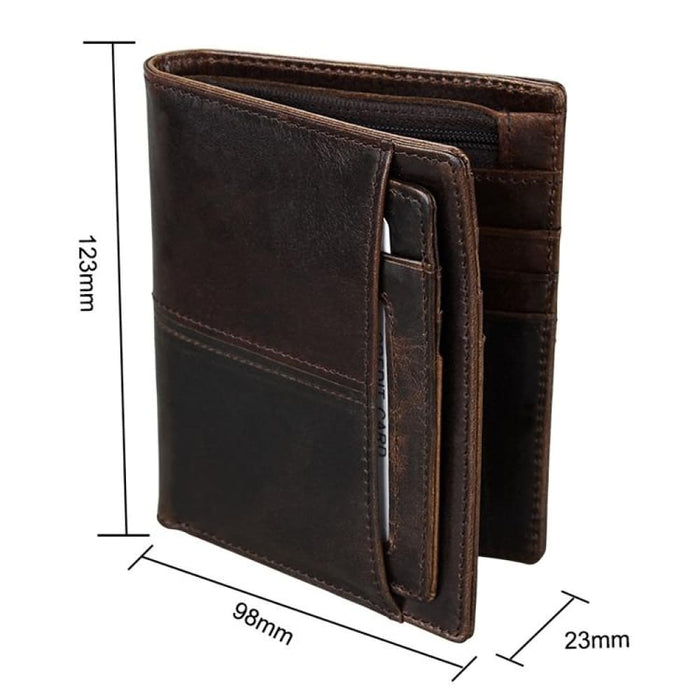 Antimagnetic Rfid Mens Leather Wallet With Detachable Card