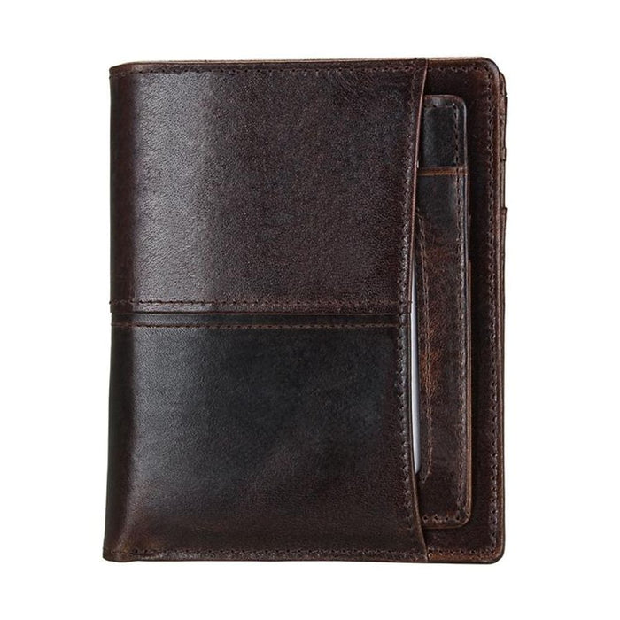 Antimagnetic Rfid Mens Leather Wallet With Detachable Card
